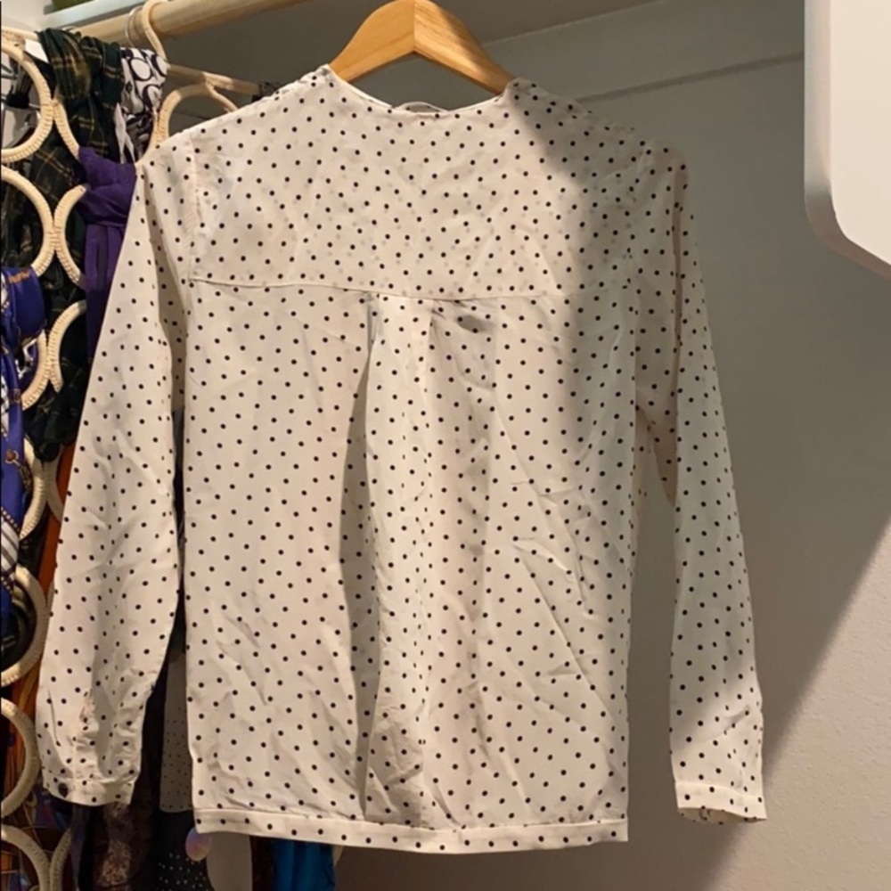Club Monaco Khalila Polka Dot Silk Blouse - Picture 6 of 8